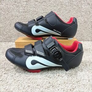 Peloton Cycling Shoes Women 39 US 8 Indoor Bike Cleats Black Red Athletic‎